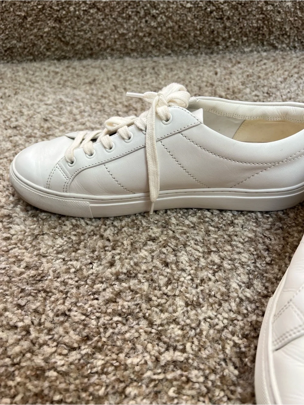 Tory Burch Cream Leather Logo-Detail Sneakers